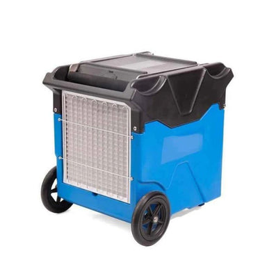 Thorair  90L dehumidifier rear view with handle and wheels, showing grille panel 