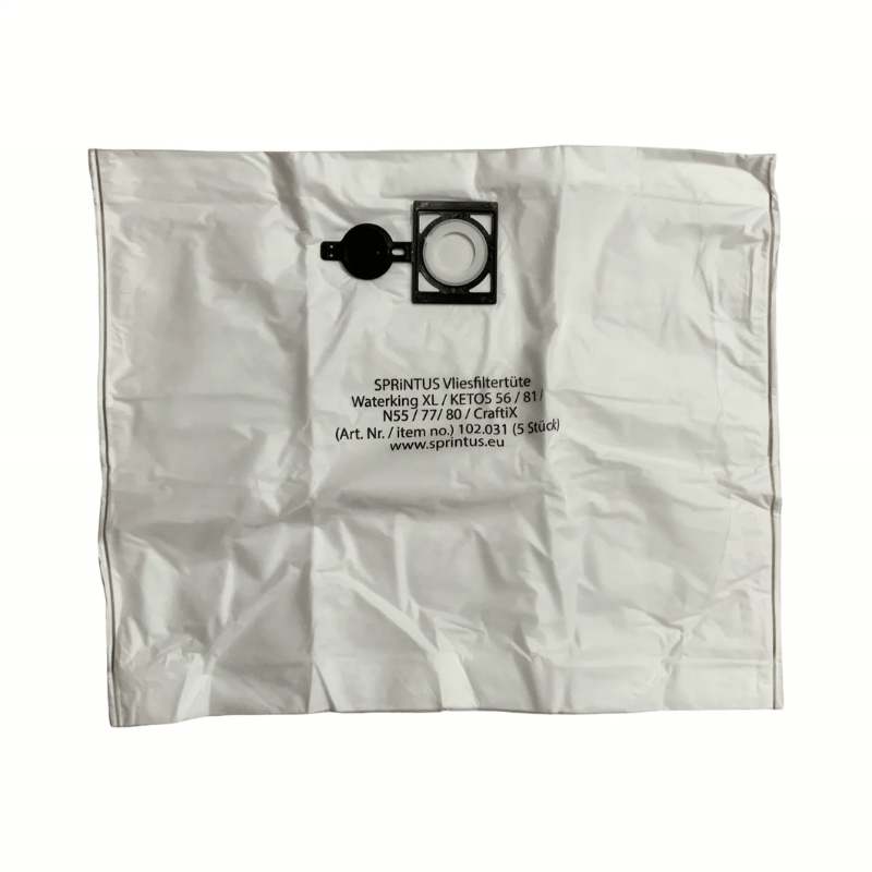 V-N80-102031 (Fleece Filter Bag - 5 pack) - to suit Craftix35 on a blank white background