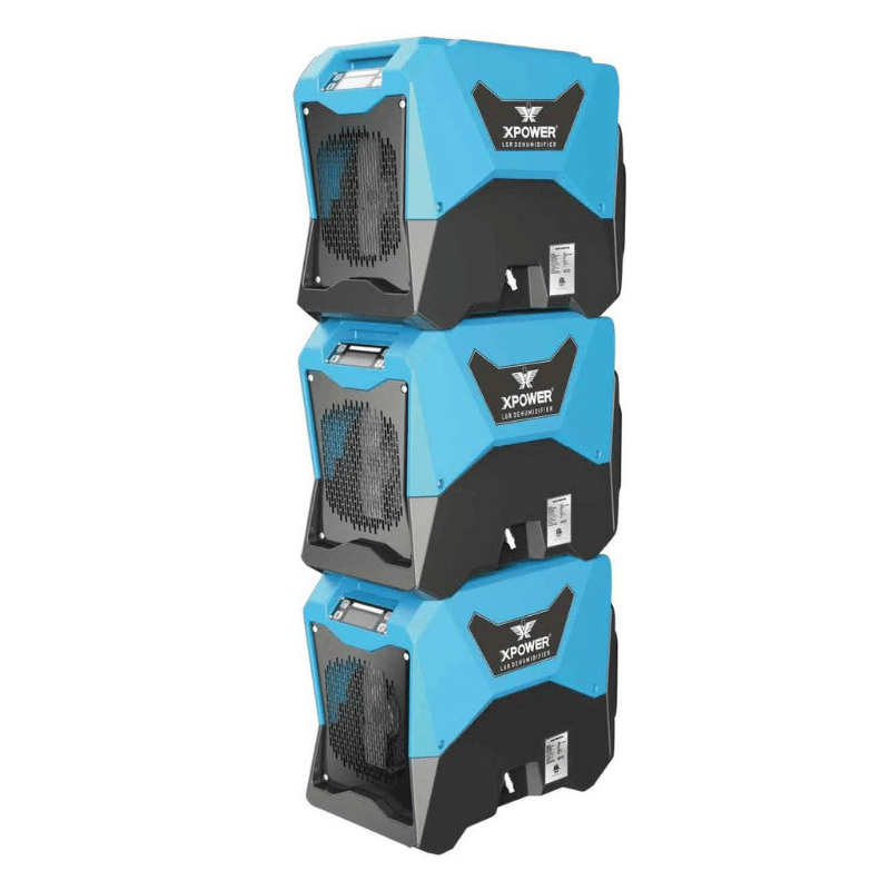 XPOWER 85L Commercial LGR Dehumidifier with Wheels and Mobility Handle (XD-85LH) stacked