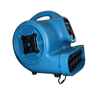 XPOWER X-400 350 Watt Multipurpose Air Mover side profile image - blue and black in colour on blank white background 