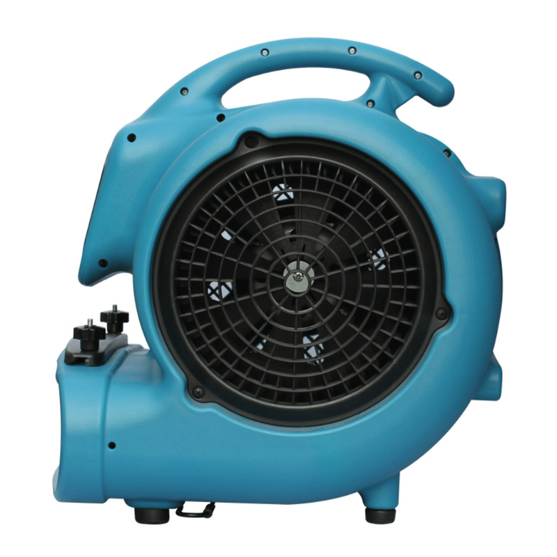 XPOWER X-800C 700 Watt Multipurpose Air Mover side profile with grill - blue and black in colour 