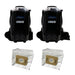 Two black Cleanstar Aerolite VBP1400 backpack vacuums with two AF500S vacuum bag 5-packs