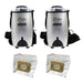 Two Cleanstar Aerolite VBP1400 silver backpack vacuums above two AF500S Aerolite vacuum bag 5-packs