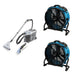 Carpet Clean + Dry Pack: Cleanstar P50 portable carpet extractor beside two blue XPOWER X-47ATR air movers