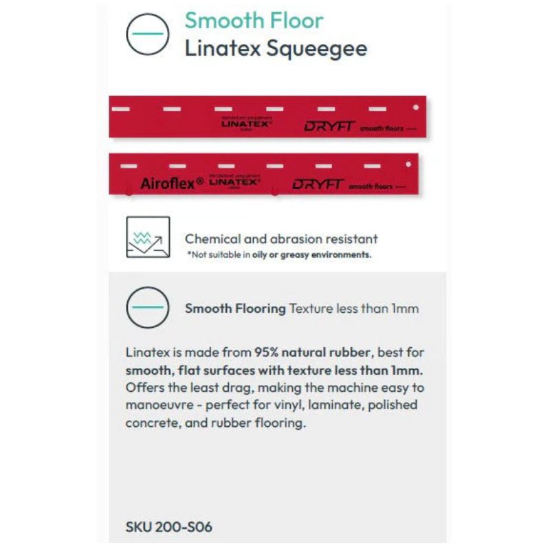 Cleanstar DRYFT Squeegee Kit Front & Rear for Smooth Floors Linatex product instruction guide