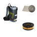Charcoal Ghibli T1 backpack vacuum with grey lid, 6 pack of T1 vacuum bags and a T1 HEPA filter