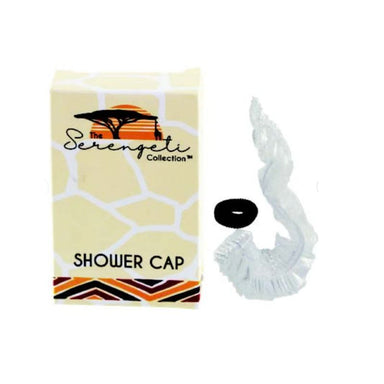 Serengeti shower caps with hair ties in a bulk pack of 250 for hotel amenities