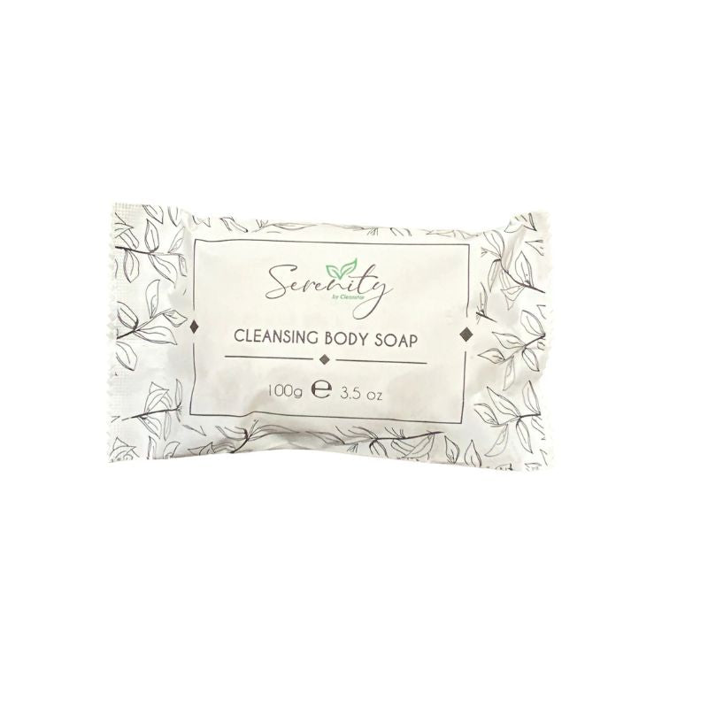 Serenity 100g soap bars in a bulk pack of 100 for hotel amenities