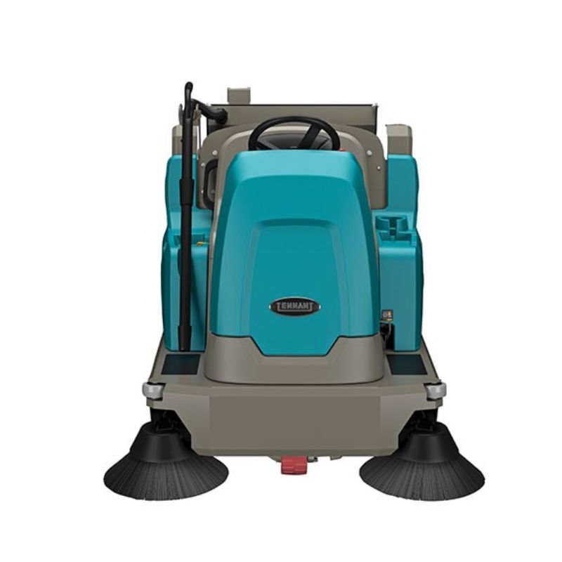 Tennant S16 Battery Powered Compact Ride-On Floor Sweeper front view