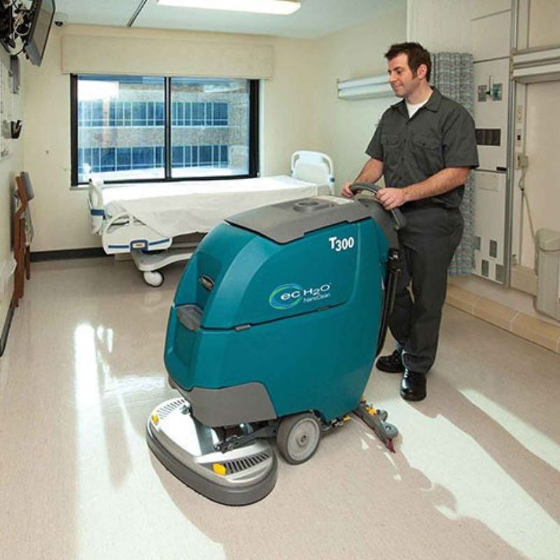 Tennant T300 Walk-Behind Floor Scrubber use in the hospital