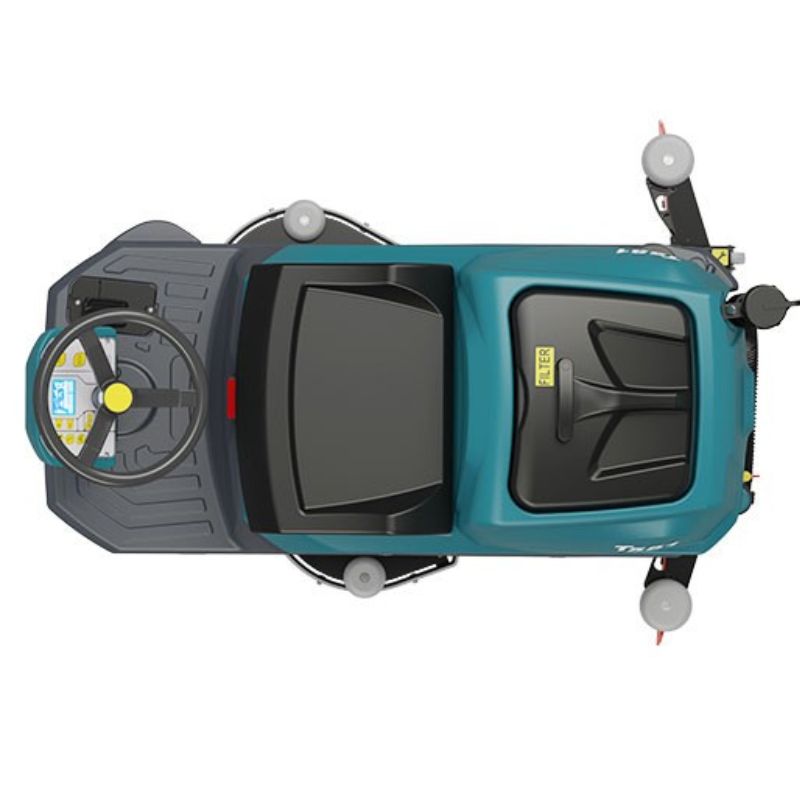 Tennant T581 Ride-On Floor Scrubber aerial view