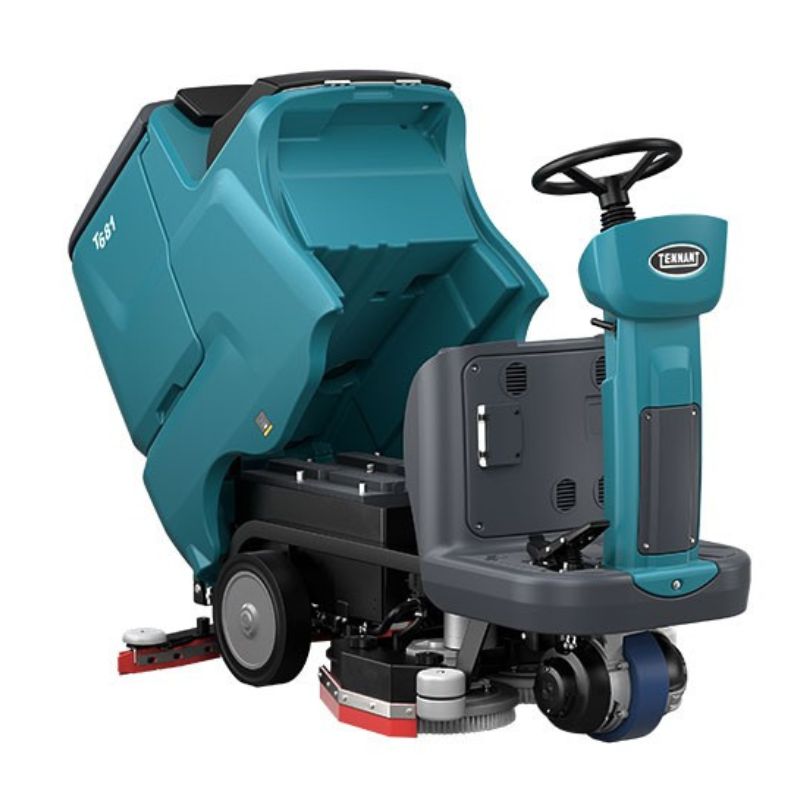 Tennant T681 Ride-On Floor Scrubber with raised recovery tank