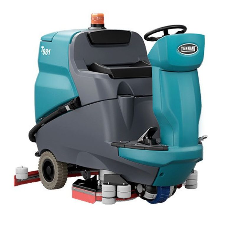 Tennant T981 Ride-On Floor Scrubber other front view