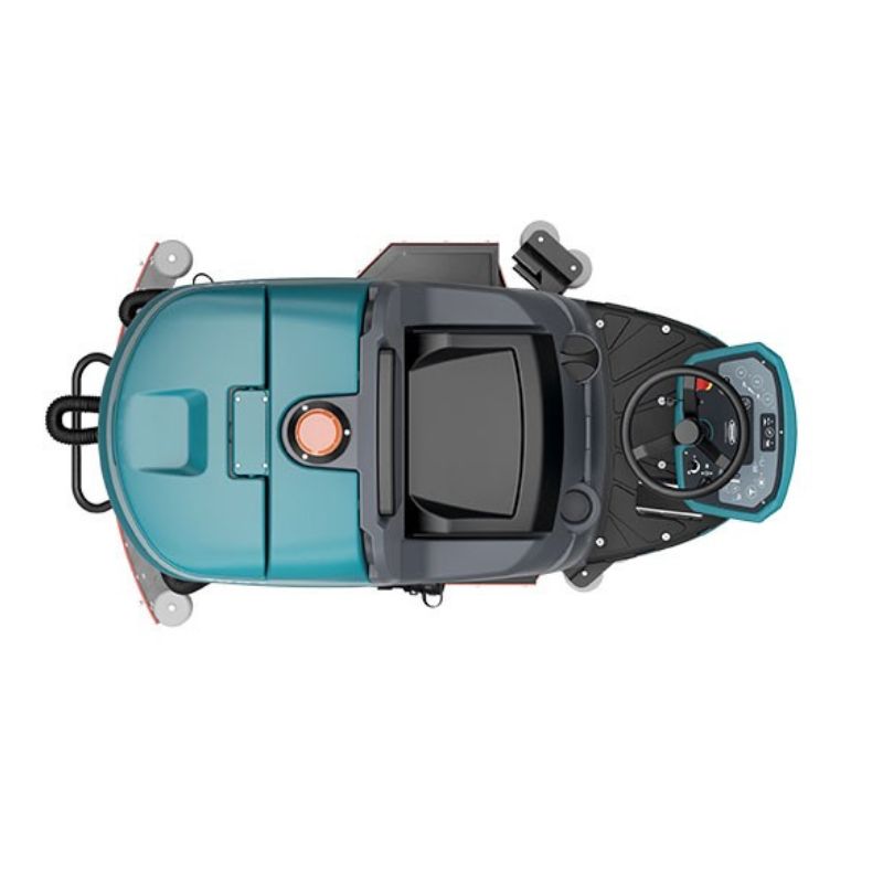 Tennant T981 Ride-On Floor Scrubber aerial view