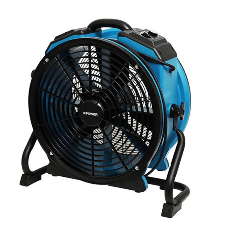 XPOWER X-47ATR blue axial air mover with black frame, front view